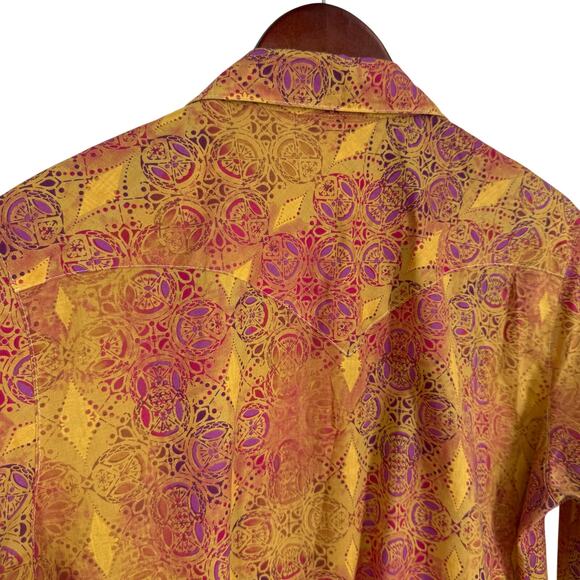 Wrangler Womens Sz Medium Formal Long Sleeve Purple Wester Blouse Shirt Top - Picture 9 of 10